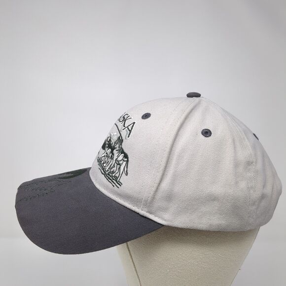 Alaska Slideback Hat Gray One Size Adjustable Embroidered Patriotic Tonqass - Picture 3 of 10